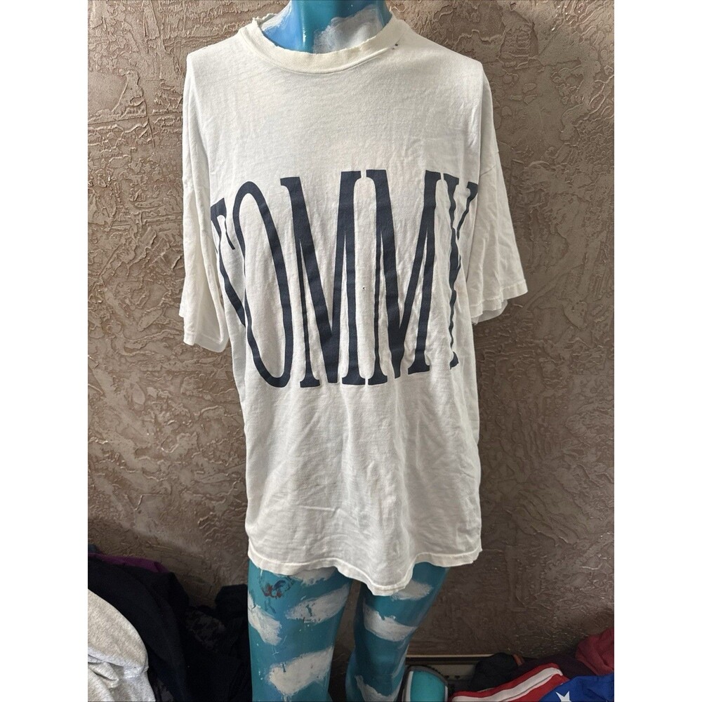 VTG 90s Tommy Hilfiger Spell Out T-Shirt XL Made in USA